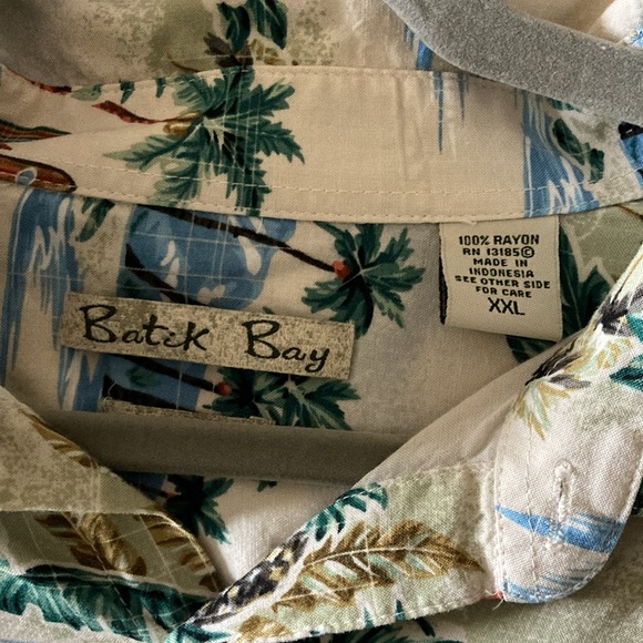 Batik Bay XXL button down Hawaiian shirt, perfect for vacation! 100% rayon - Picture 3 of 4